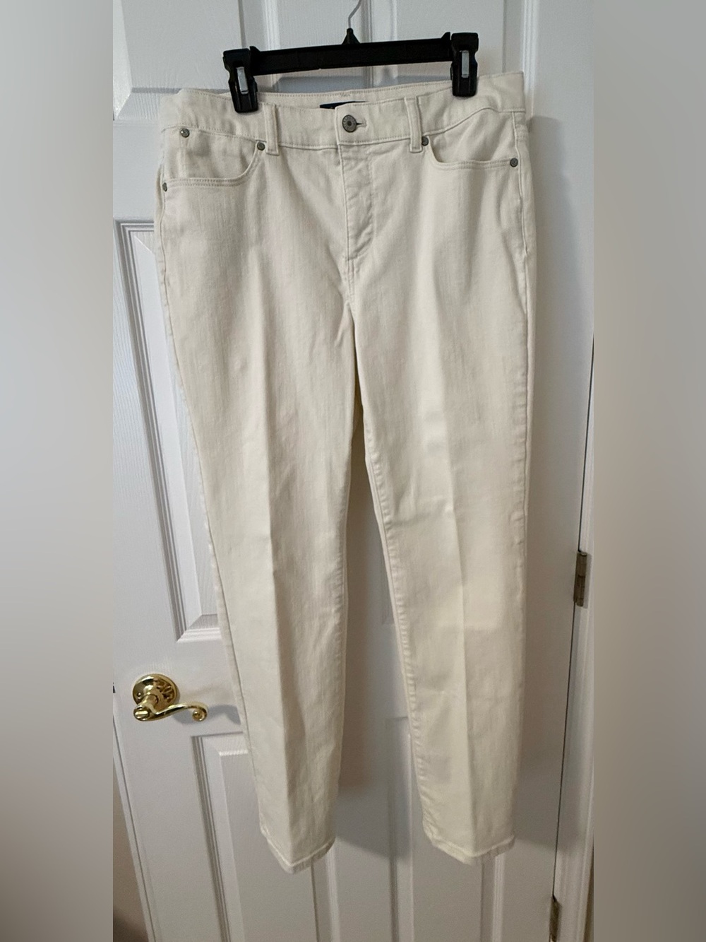 Talbots Women's Cream Straight-Leg Jeans 30” inseam